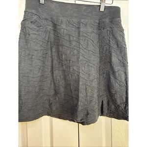 Toad & Co Samba Wave Short Skirt Womens Heathered Black Pull On Stretch Knit Med